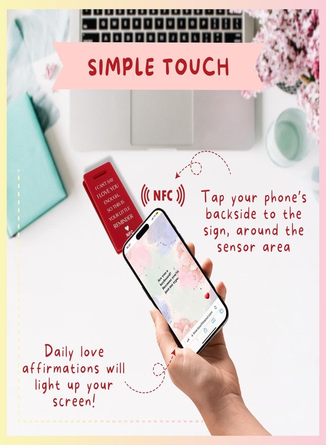 لوحة تذكير بالحب بتقنية NFC - هدية "أحبك" للأب أو الأم من الابنة أو الابن، هدية رومانسية للأزواج، للحبيب أو الحبيبة، الزوج أو الزوجة - فكرة هدية لعيد الميلاد أو عيد الميلاد - Image 2
